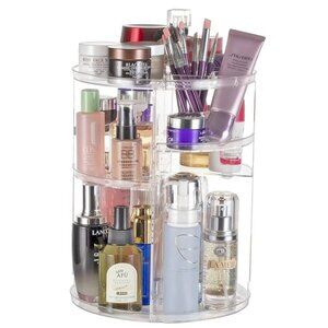 Argox 360 Rotating Makeup Organizer 18.5” x 9” Clear acrylic. Brand new.